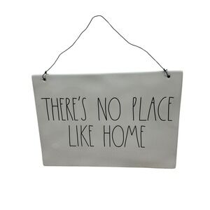 Rae Dunn There's No Place Like Home Ceramic Wall Hanging Plaque Magenta White